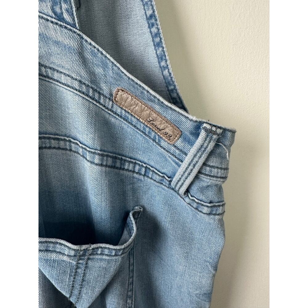 Level 99 Denim Bib Overalls Womens Size M Light Wash Button Sides Stretch E10 - Picture 4 of 7